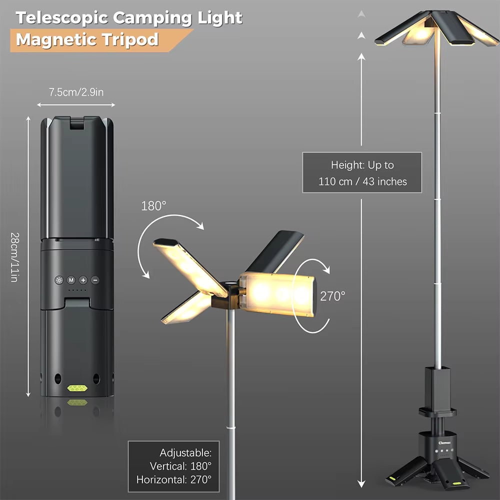 World Camp™ Rechargeable Outdoor Hiking Fishing Tent Lamp